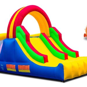 Ballsea Château gonflable ,escalade des roches, grand mur d'escalade avec 2 toboggans de course à l'arrière et un château gonflable pour enfants avec ventilateur