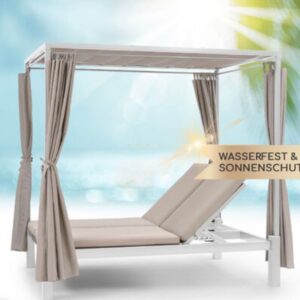 blumfeldt Eremitage Bain de soleil 2 personnes cadre acier pare-soleil rideaux c Design Moderne – Image 4