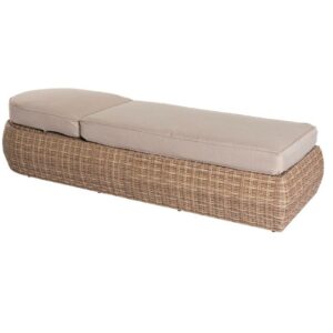 Lit de piscine Mooréa Savana Aluminium traité époxy, Résine tressée, Polyester