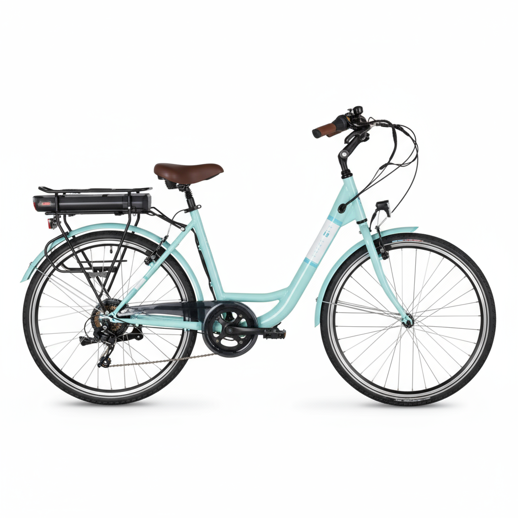 Vélo à assistance électrique Essentielb URBAN 400 vert d’eau