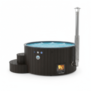 Spa extérieur en bois avec poêle intégré 6 places – Delux 200 noir