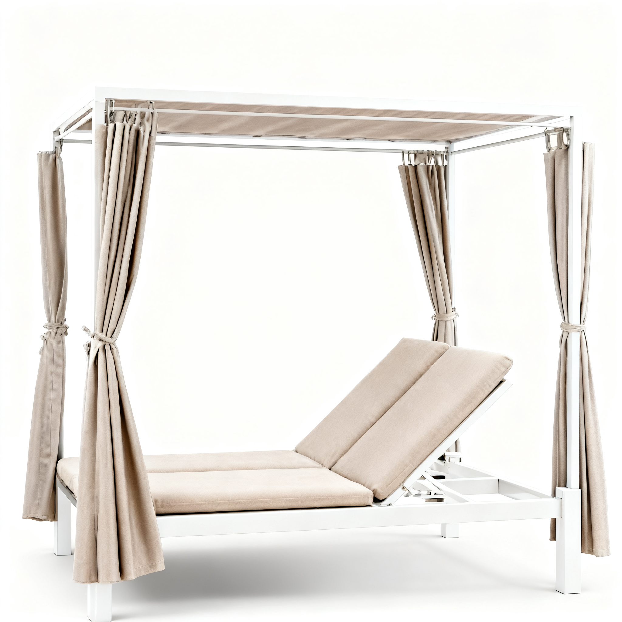 blumfeldt Eremitage Bain de soleil 2 personnes cadre acier pare-soleil rideaux c Design Moderne