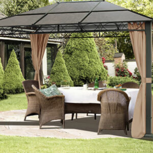 3x4 m, Tonnelle de jardin, Paradise Deluxe, taupe