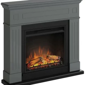 Tagu FM462 GR3 23PF1A cheminée électrique au sol avec brûleur de 1500W, Gris foncé