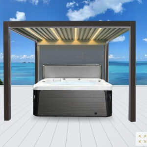 PERGOLA BIOCLIMATIQUE 3X4M ALUMINIUM MOTORISÉE & LED - FRANÇOIS ROGER® - GRIS ANTHRACITE, 12M²