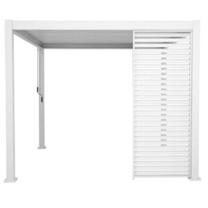 Persienne blanche pour côté 3 mètres pour pergola Evora 3.60 x 6 mètres