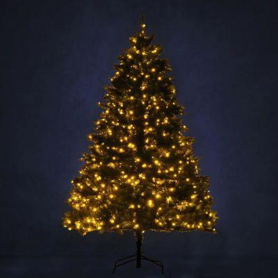 Sapin de Noel artificiel lumineux LED x650 blanc chaud+support pied 127 x 200H c