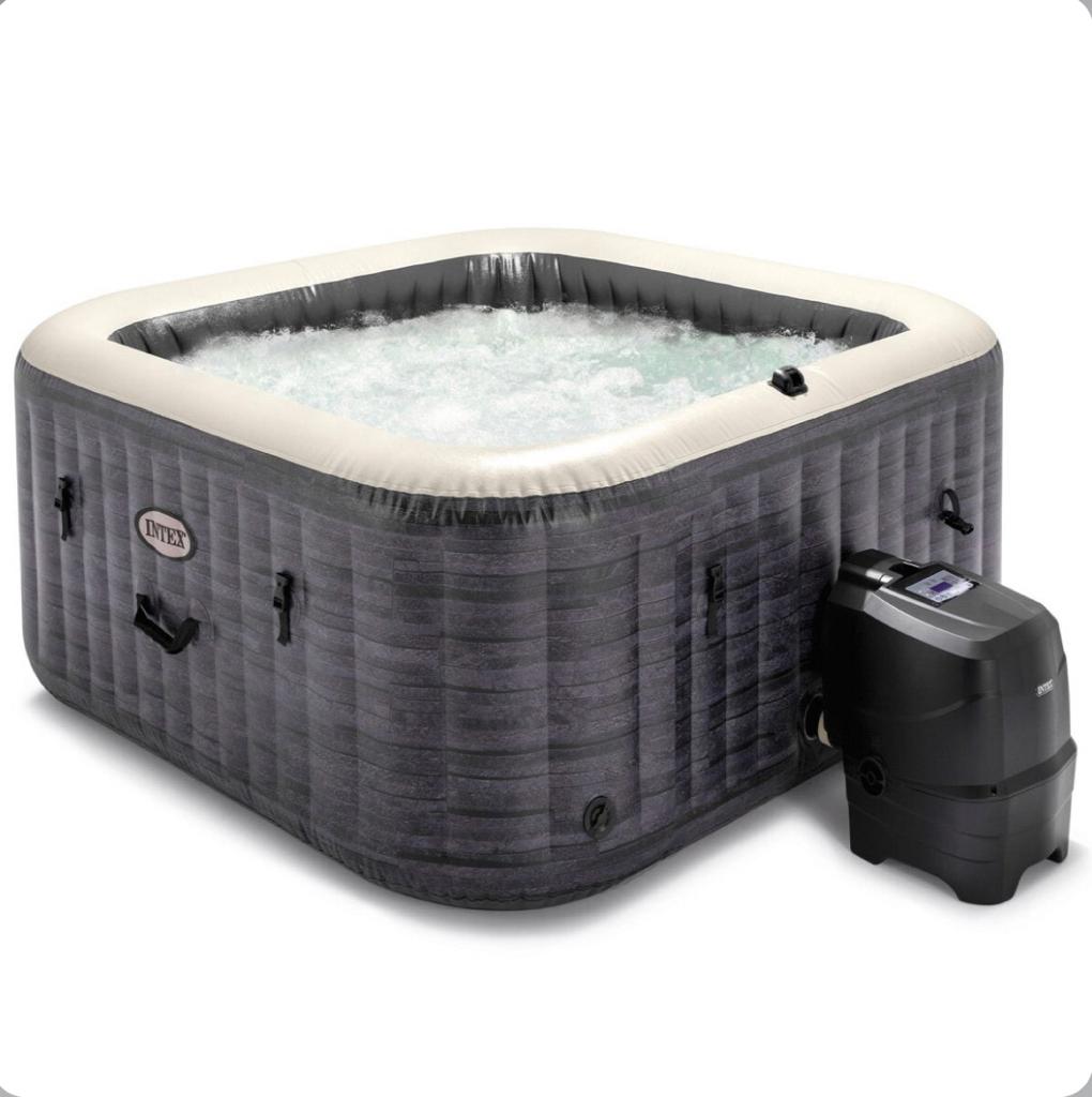 Spa gonflable carré PureSpa bulles Ardoise 6 places
