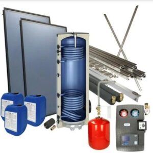 Set solaire 4plus p. toit plat vertical ballon solaire 300 litres 2 capteurs